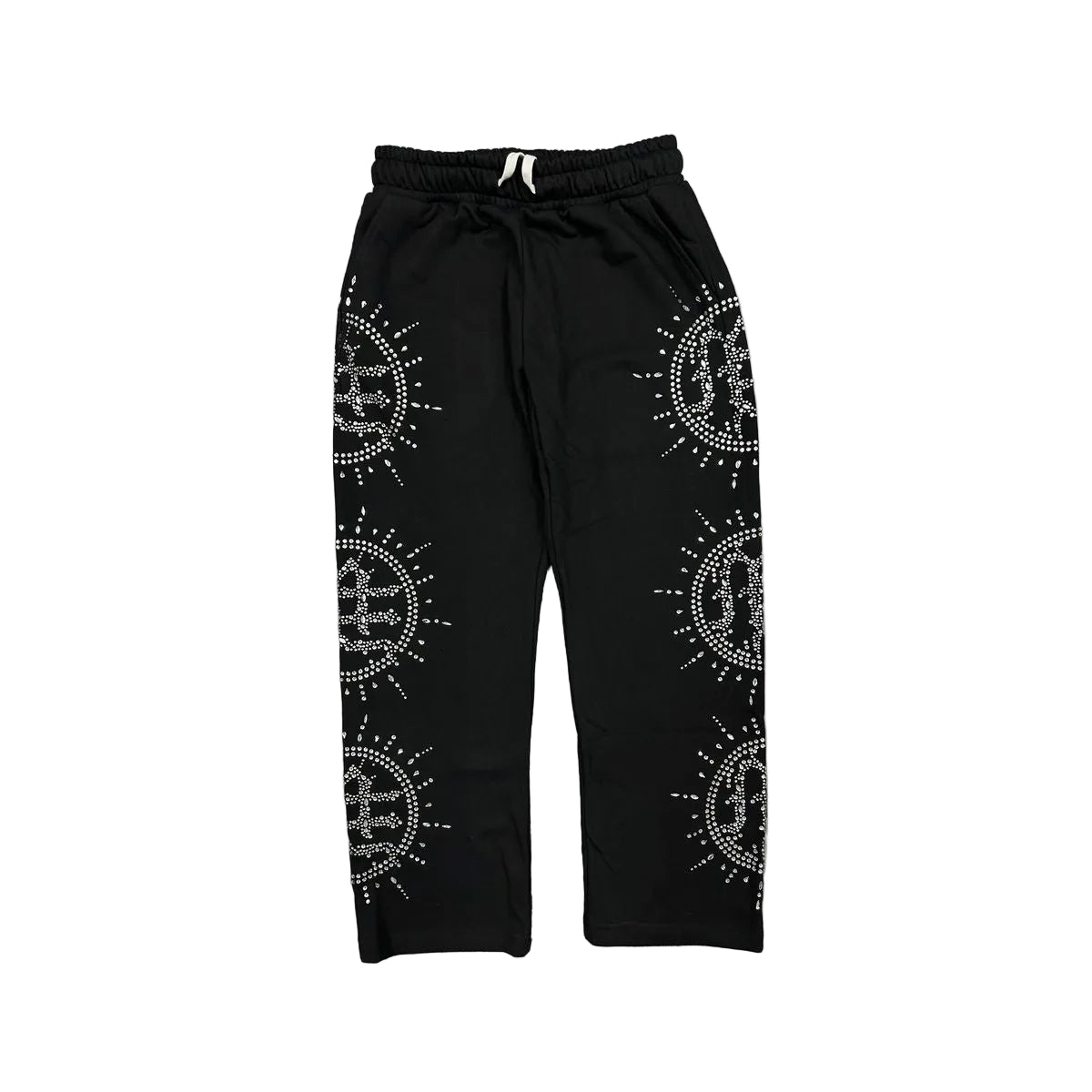 Mixed Emotion Eclipse Black Rhinestone Sweatpants