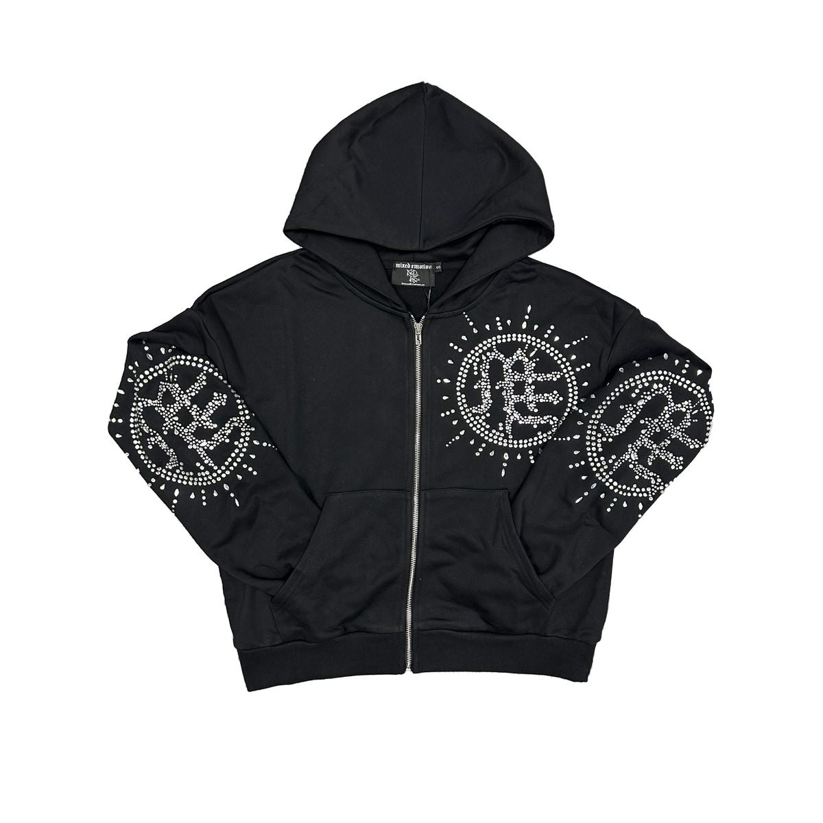 Mixed Emotion Eclipse Black Rhinestone Hoodie