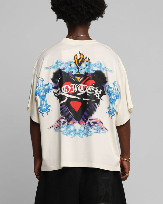 Loiter Hearts Tee Off White
