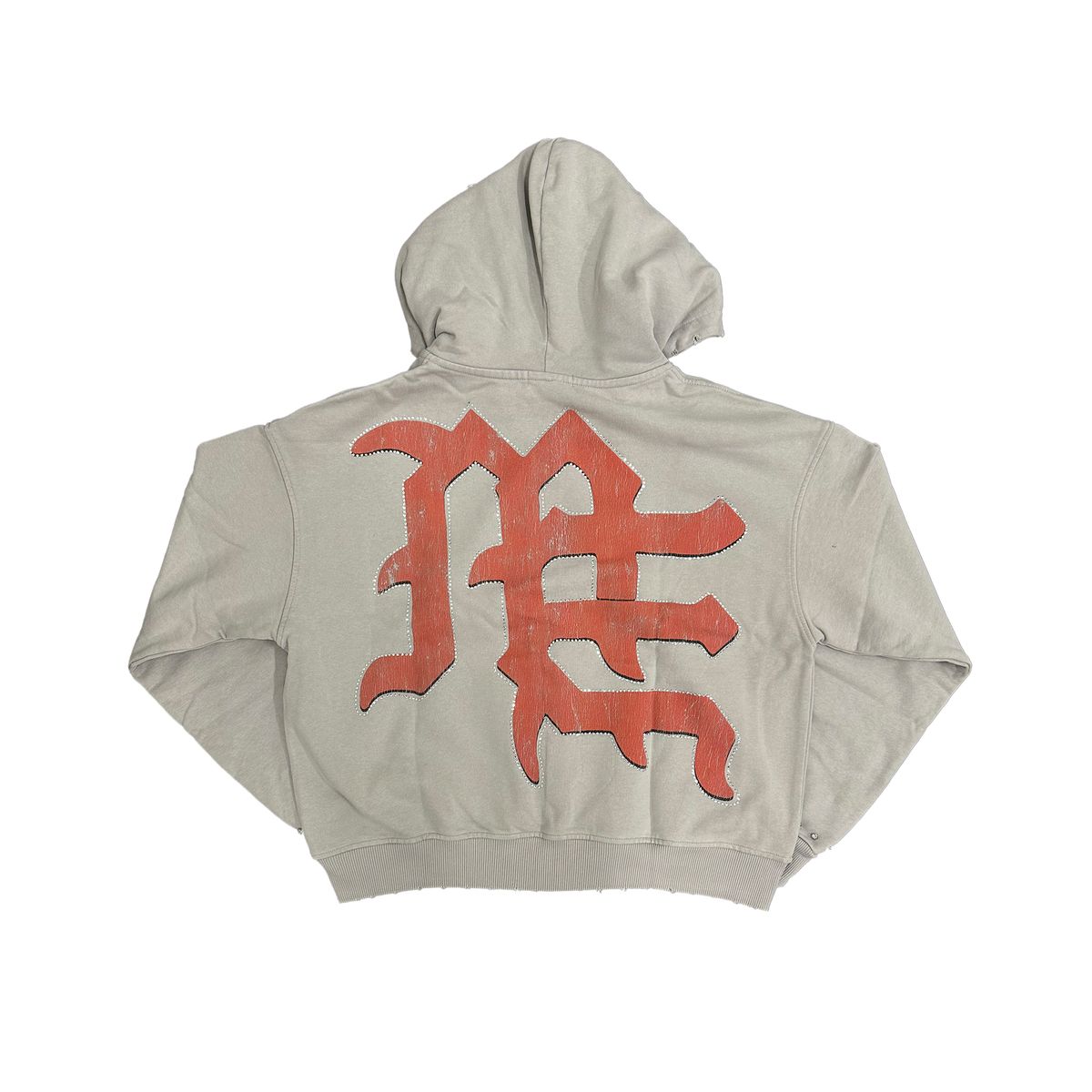 Mixed Emotion Broken Halo Zip Up Hoodie Grey