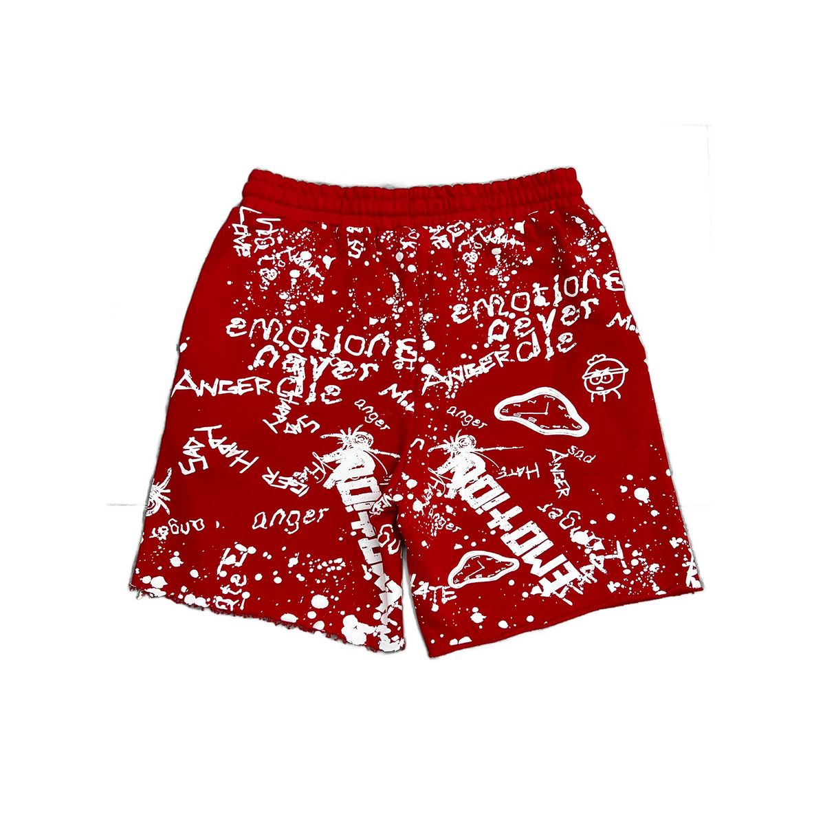 Mixed Emotion Red Graffiti Shorts