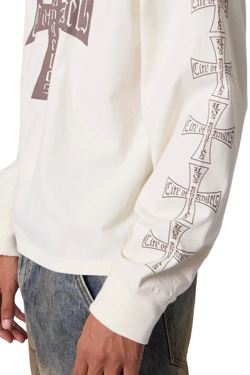 MNML LA Washed Long Sleeve Tee Off White