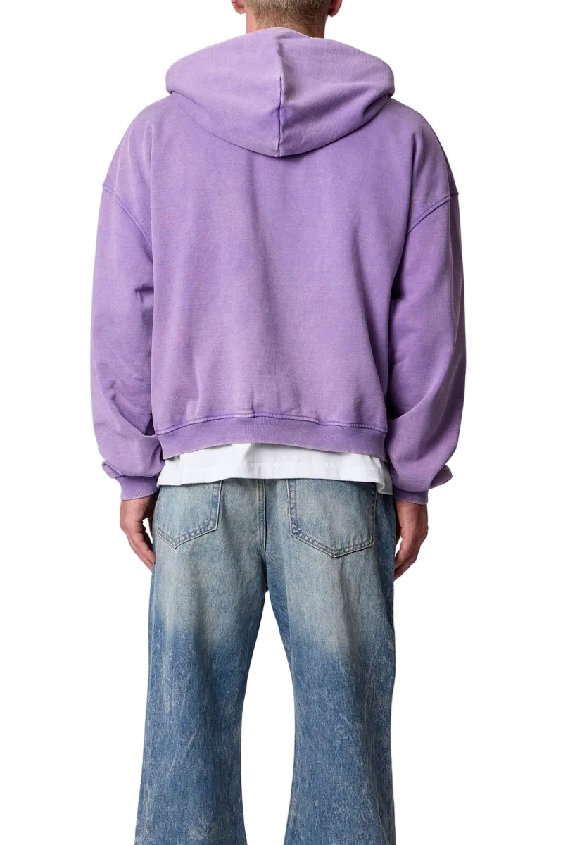 MNML LA Vintage Washed Zip Up Hoodie Purple