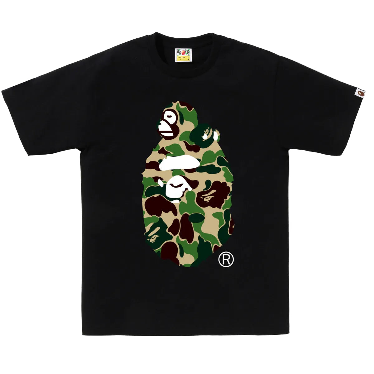 BAPE Camo Milo On Big Ape Head Tee Black Green