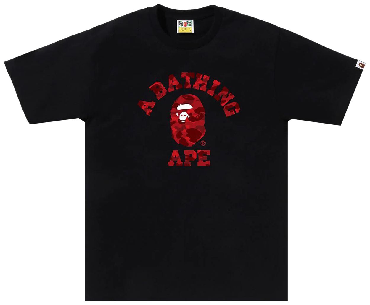BAPE Color Camo College Tee Black Red