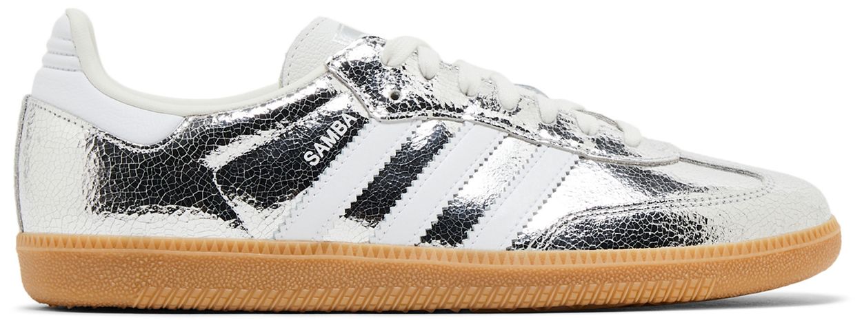 adidas Samba OG Silver Metallic Cracked Leather (W)