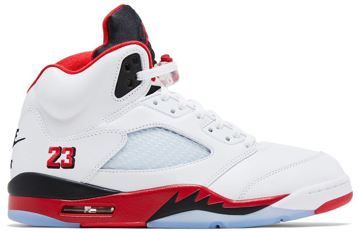 Jordan 5 Retro Fire Red Black Tongue