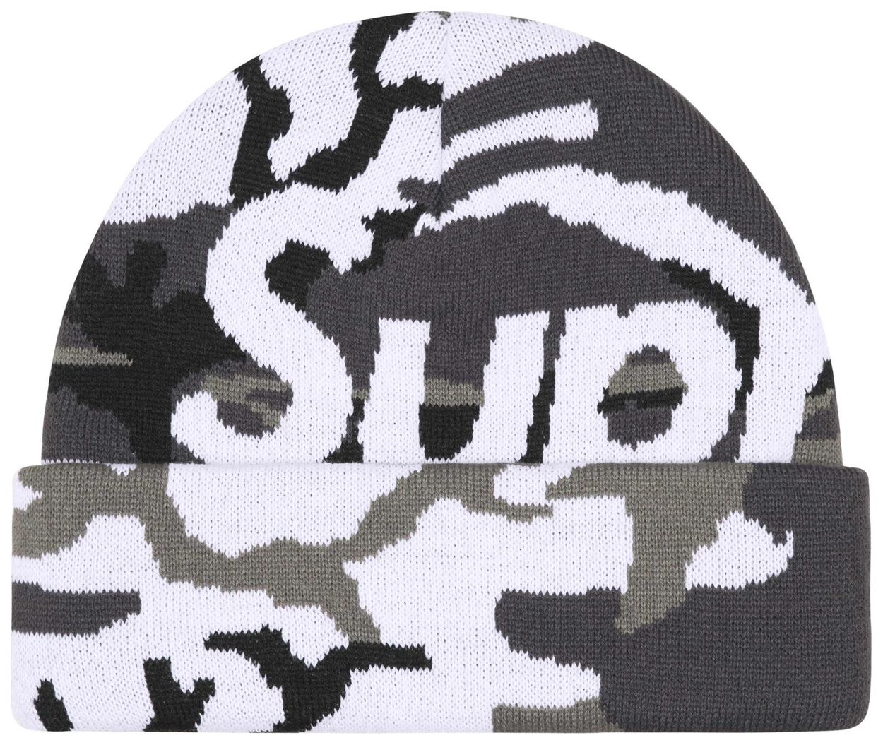 Supreme Camo Big Logo Beanie Snow Camo