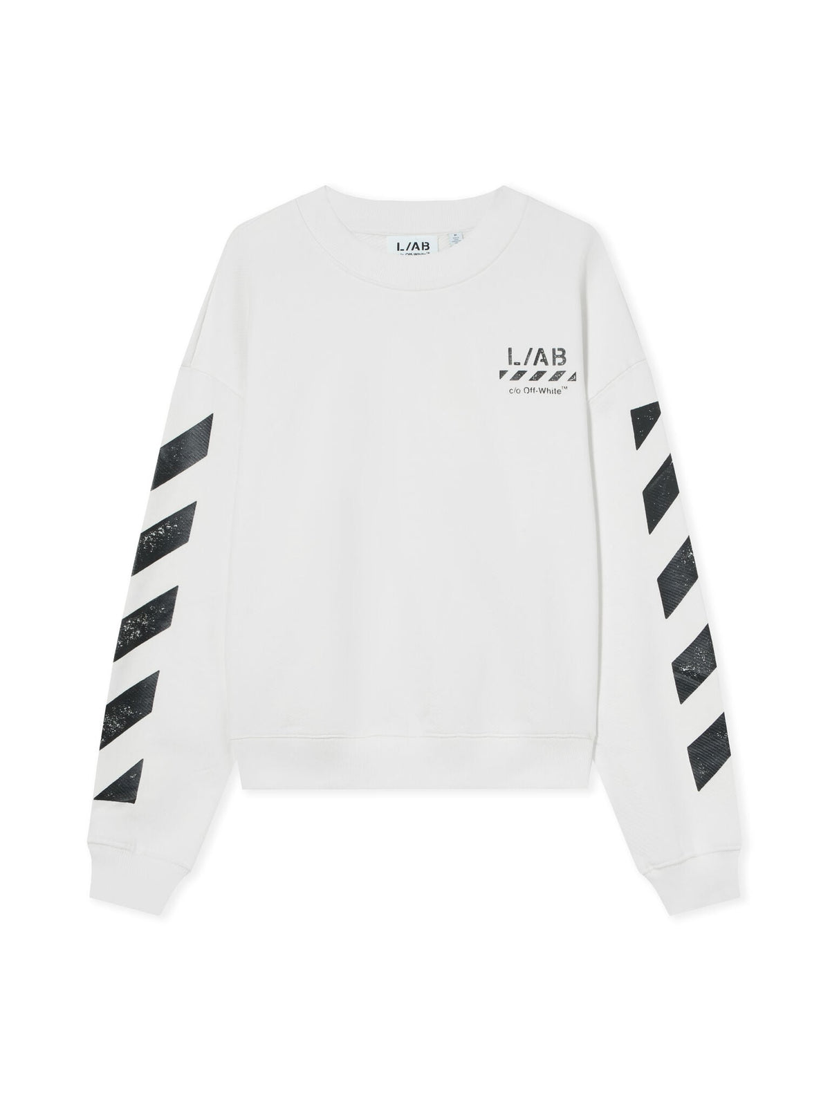 L/AB Off White Diag Crew Neck White