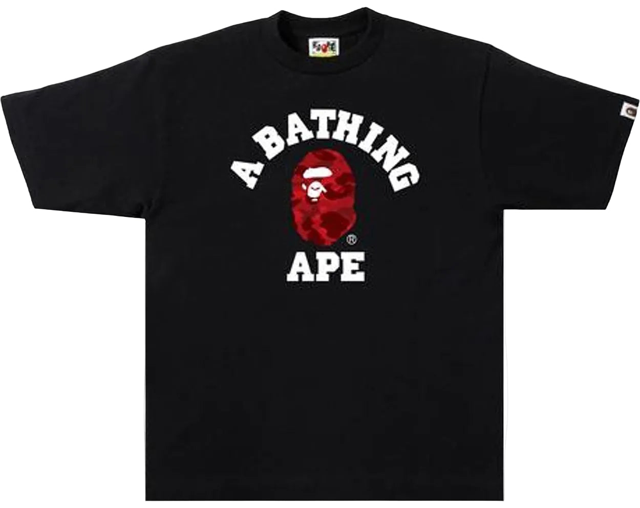 BAPE Color Camo College Tee Red Black