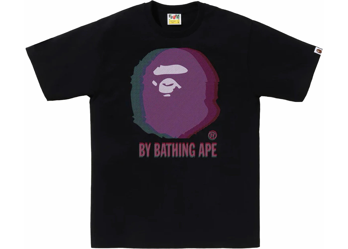BAPE College Tee Black Glitch Art