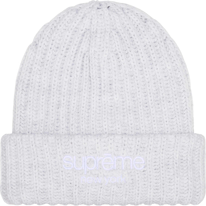 Supreme Chunky Rib Classic Beanie Grey