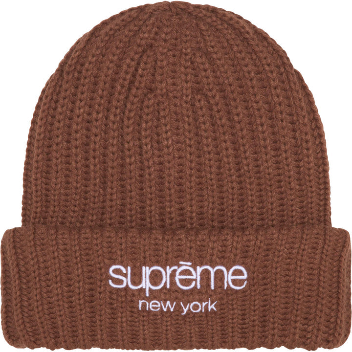 Supreme Chunky Rib Classic Beanie Brown