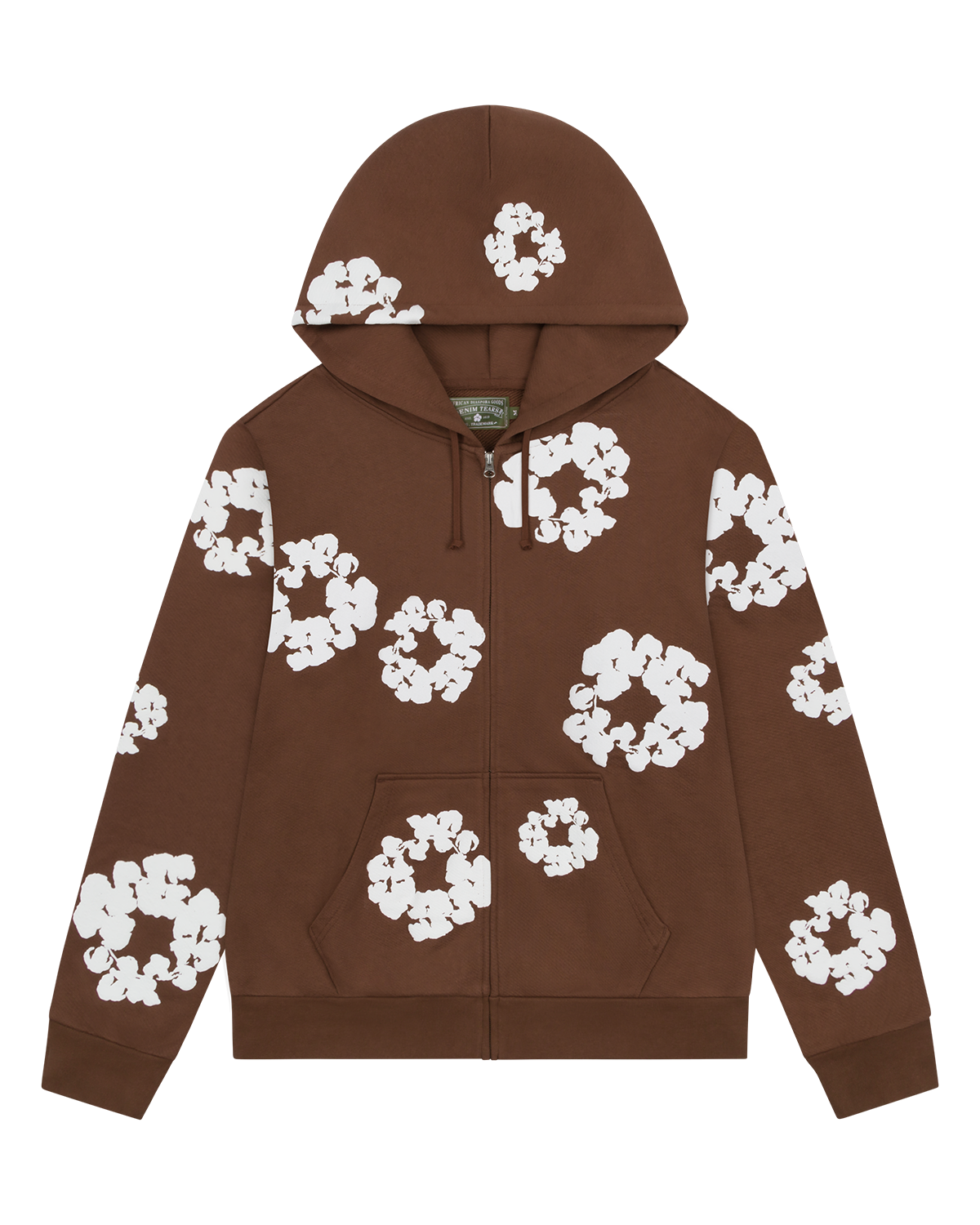 Denim Tears Cotton Wreath Zip Hoodie Brown