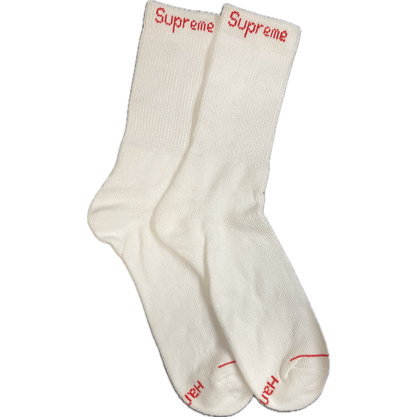 Supreme Hanes Crew Socks White