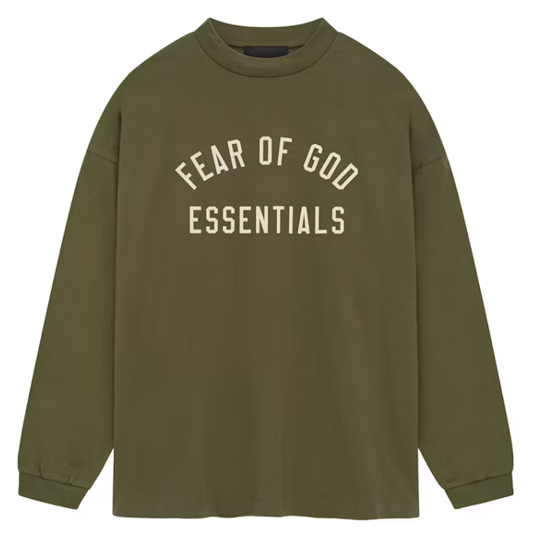 Fear of God Essentials Long Sleeve Tee Military Green