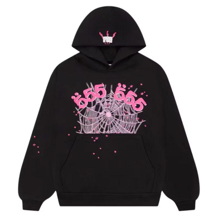 Sp5der Angel Number Hoodie Black