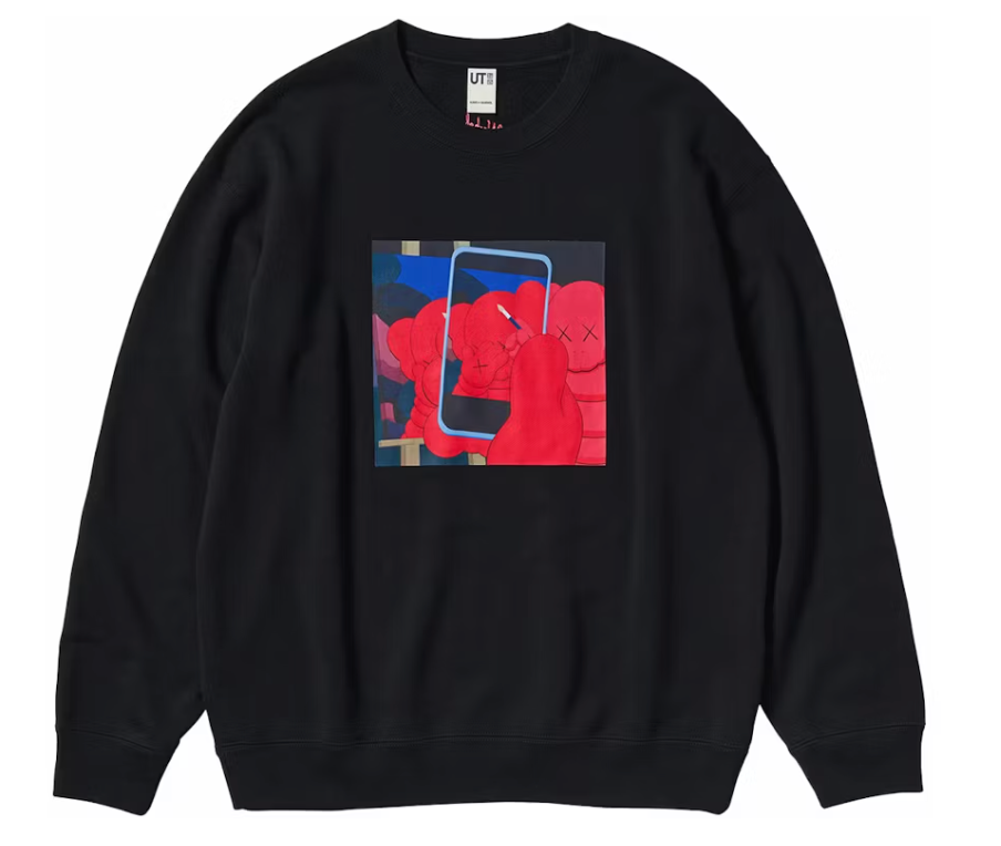 KAWS x Uniqlo Warhol Graphic Black Crewneck