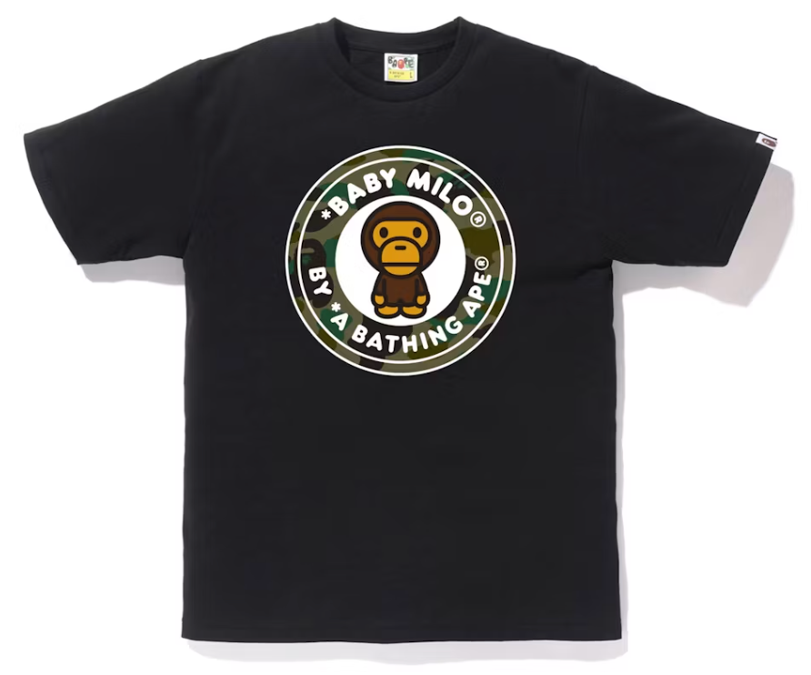 BAPE Black Green Camo Busy Works Tee