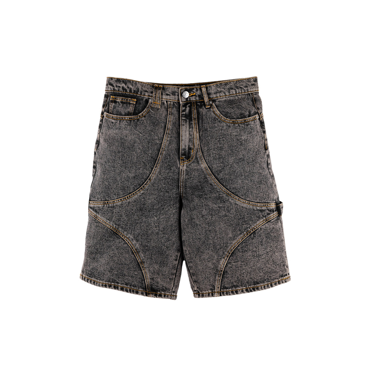 Commons Studios Star Washed Denim Shorts Charcoal