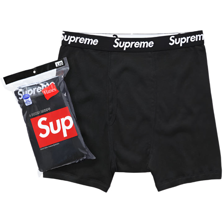 Supreme Hanes Boxer Briefs (4 Pack) Black