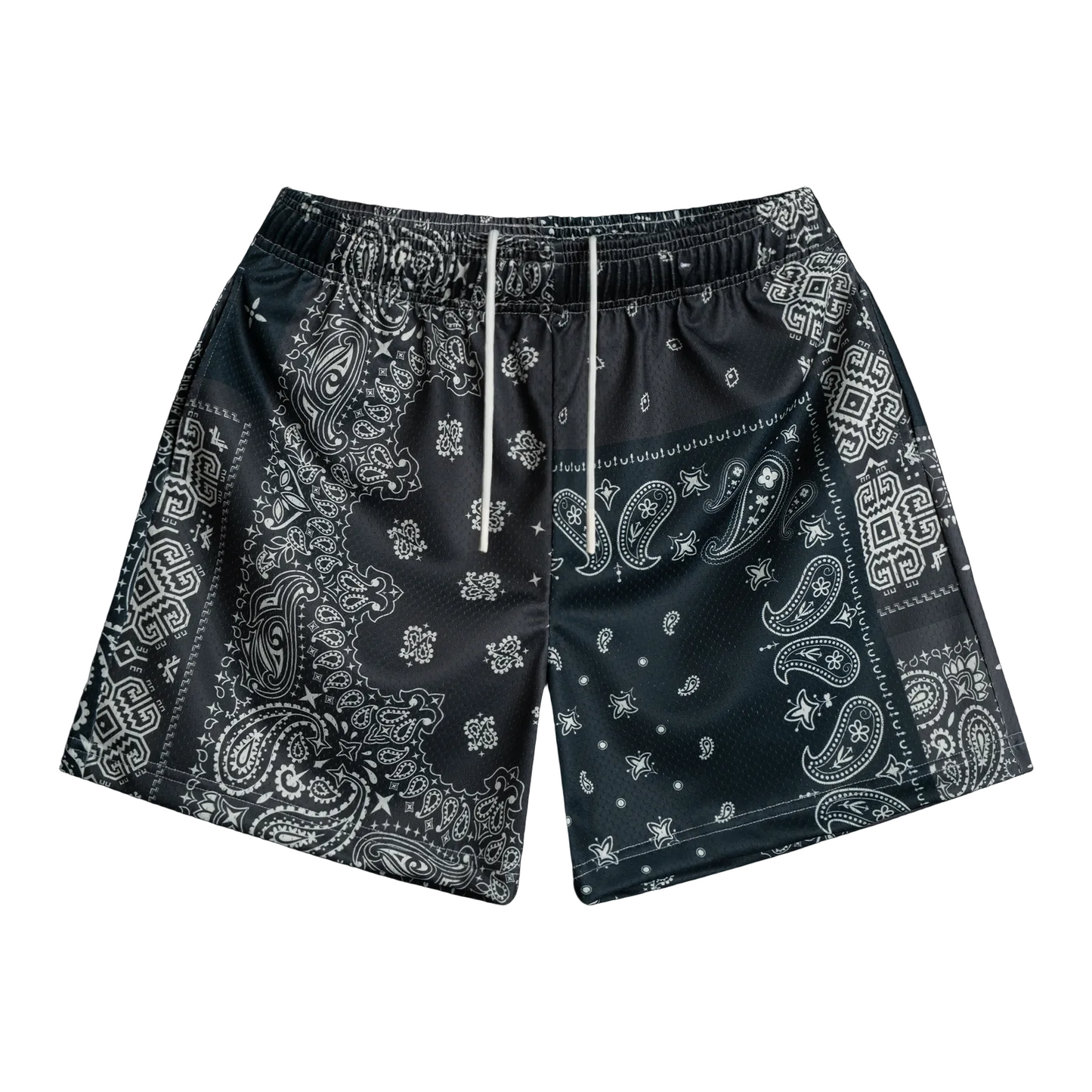 Bravest Studios Patchwork Paisley Shorts Black