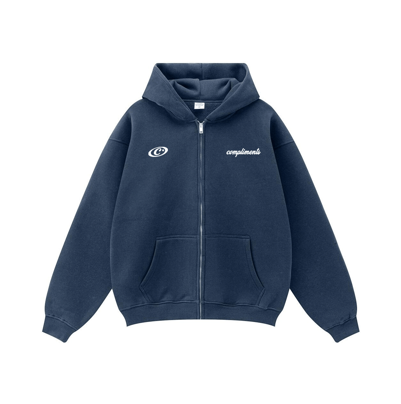Compliments What Do You Want Navy Zip Up Hoodie
