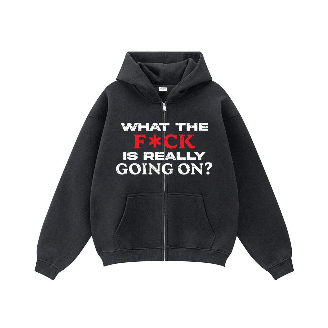 Compliments What The F*** Black Zip Up Hoodie