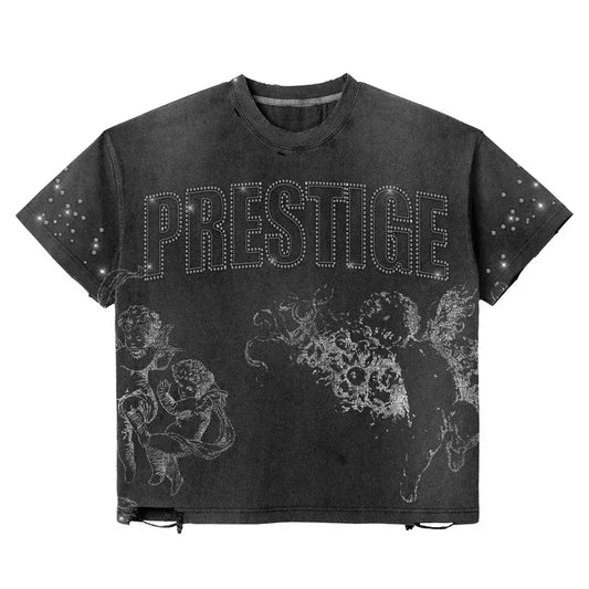 Prestige Co. Distress Angel Rhinestone Tee