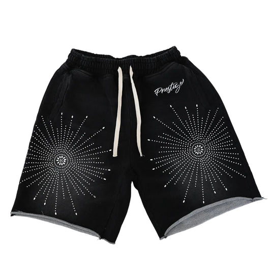 Prestige Co. Star Rhinestone Shorts Black