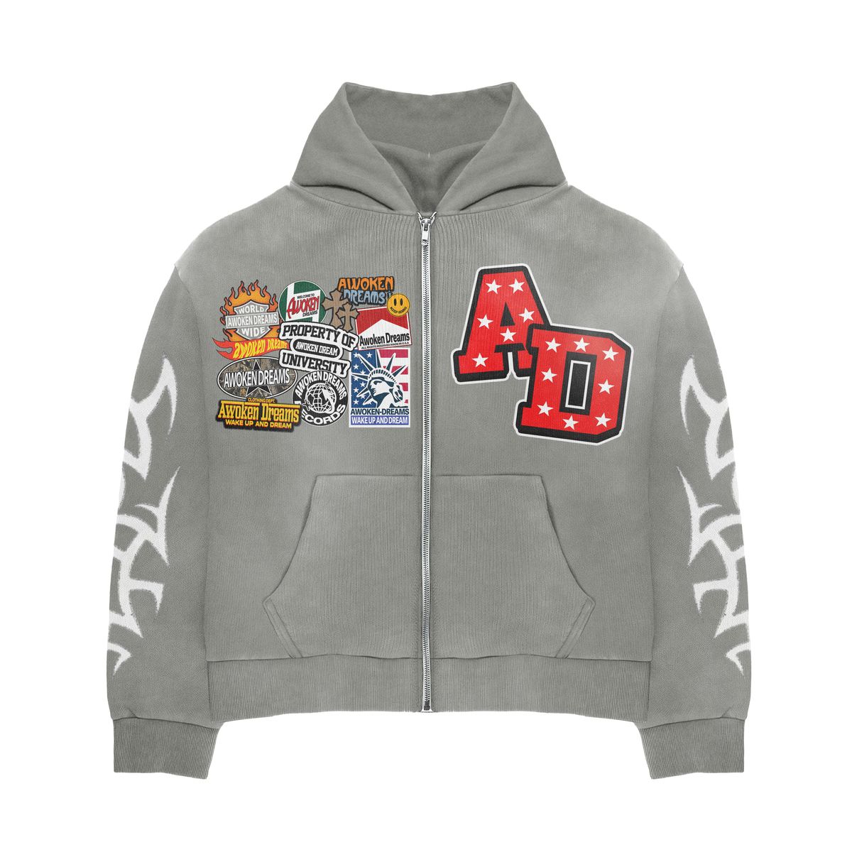 Awoken Dreams Grey Patchwork Sweatsuit