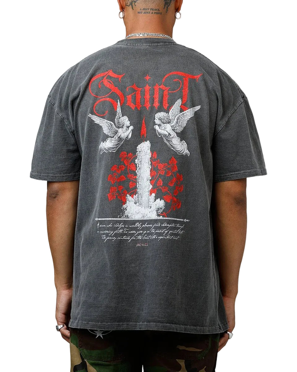 Saint Morta Candle Lit Tee Black Wash
