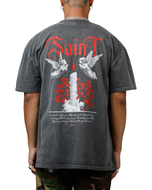 Saint Morta Candle Lit Tee Black Wash