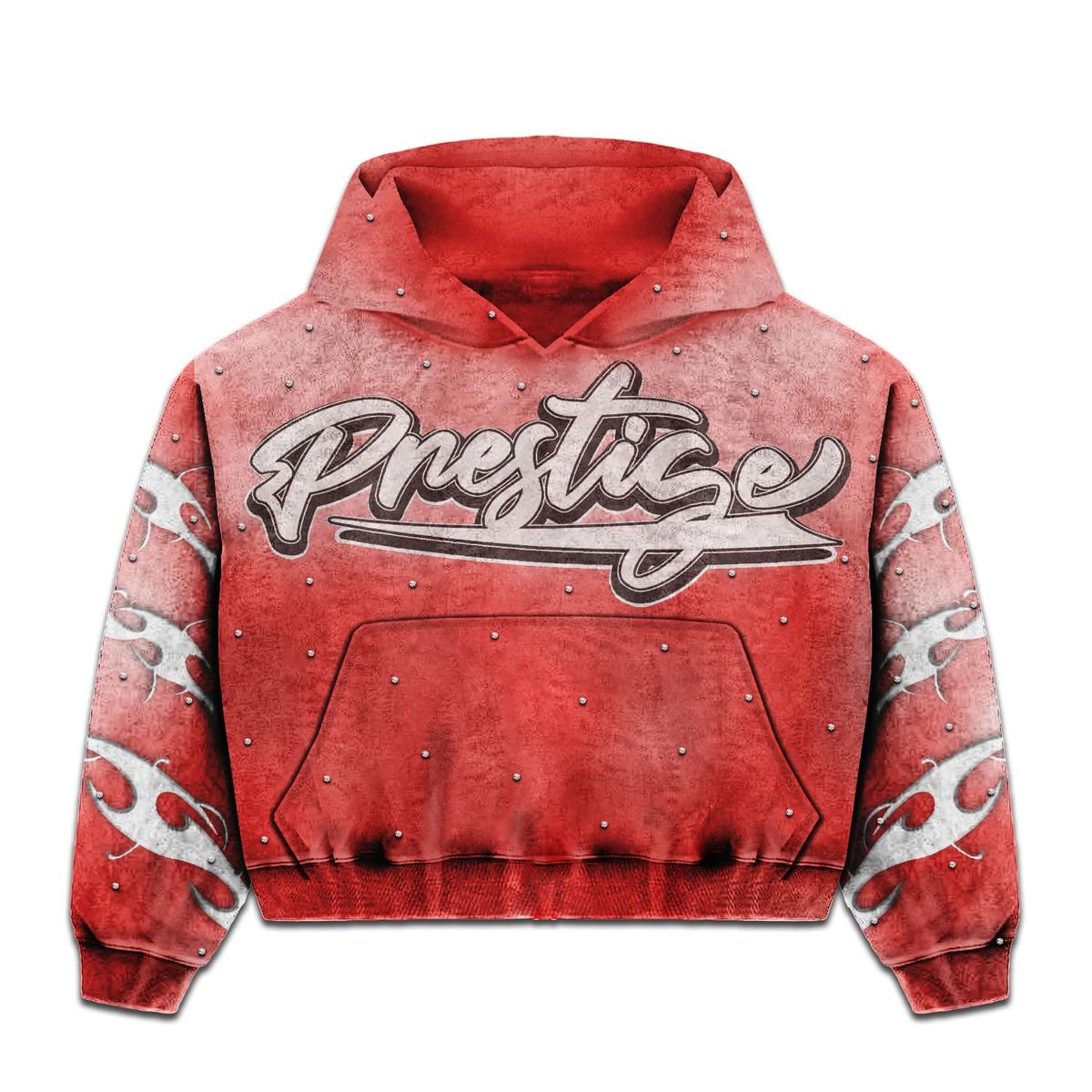 Prestige Co. Flame Pullover Hoodie Red