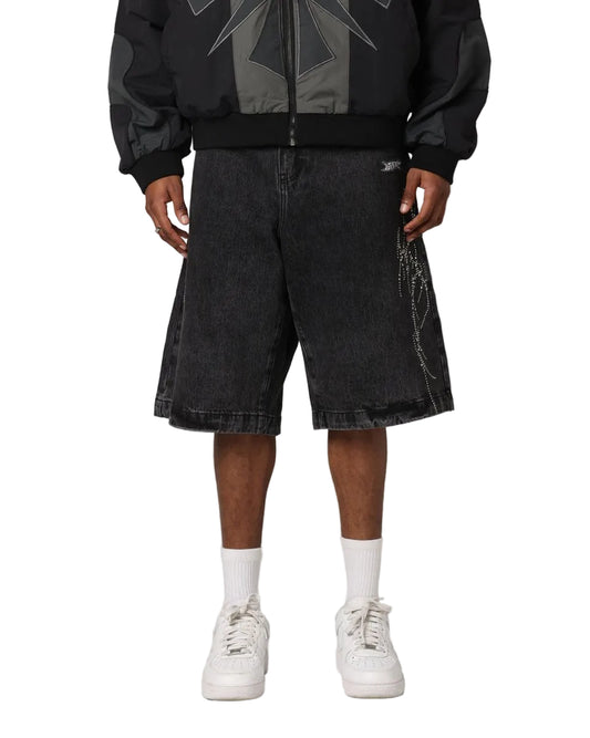 Loiter Goth Clique Jorts Black