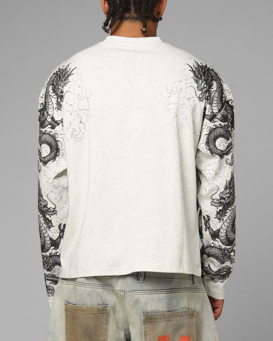 Loiter Dragon Tattoo Long Sleeve Tee White