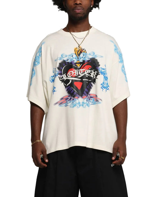Loiter Hearts Tee Off White
