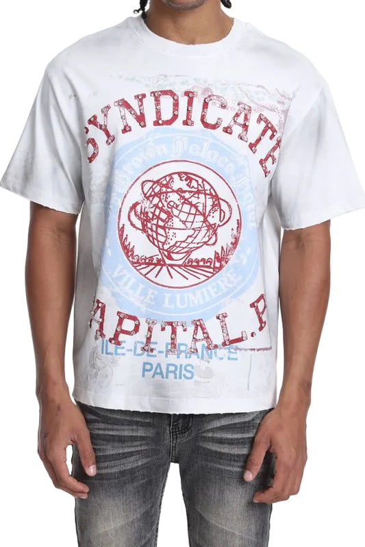 Syndicate Capital P Tee White Red