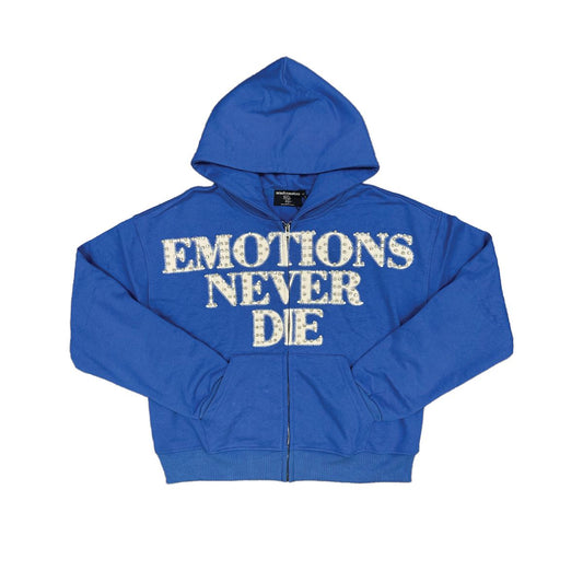 Mixed Emotion Blue Emotions Never Die Zip Up Hoodie