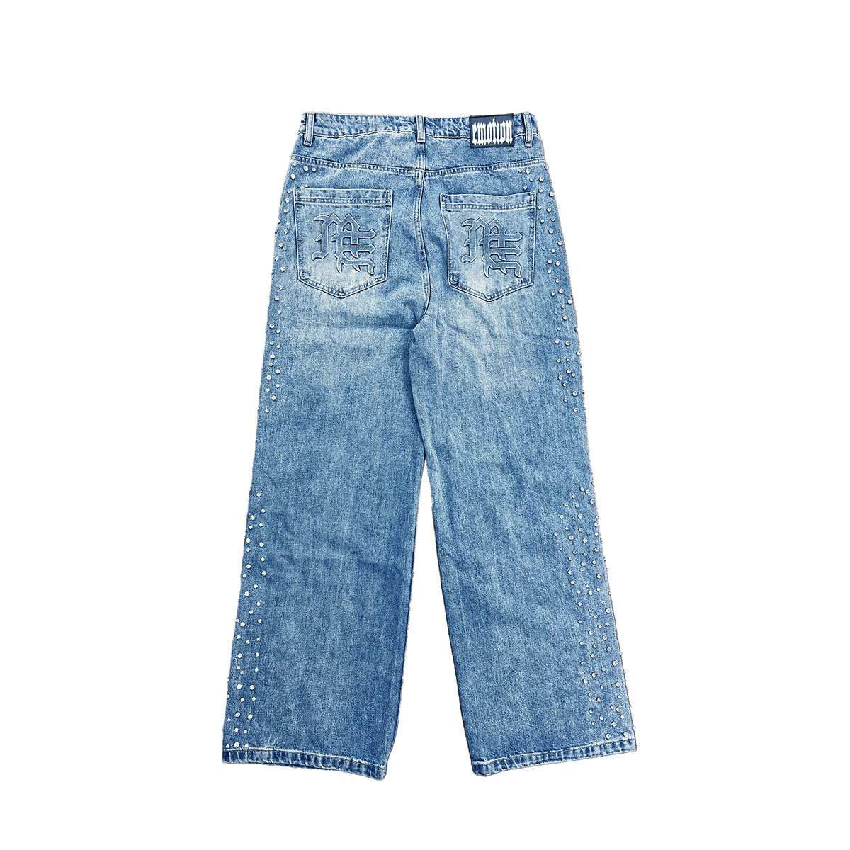 Mixed Emotion Blue Stone Baggy Jeans
