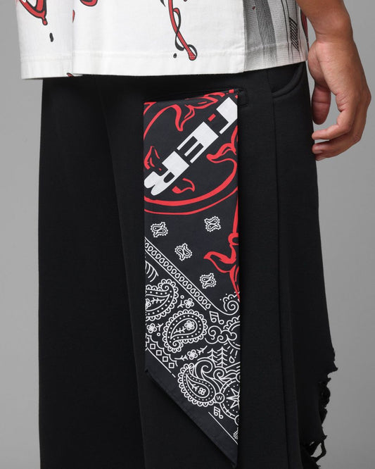 Loiter Destruct Sweatpants Washed Black