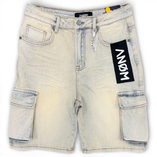 ANOM Yazan Denim Shorts Light Vintage Blue