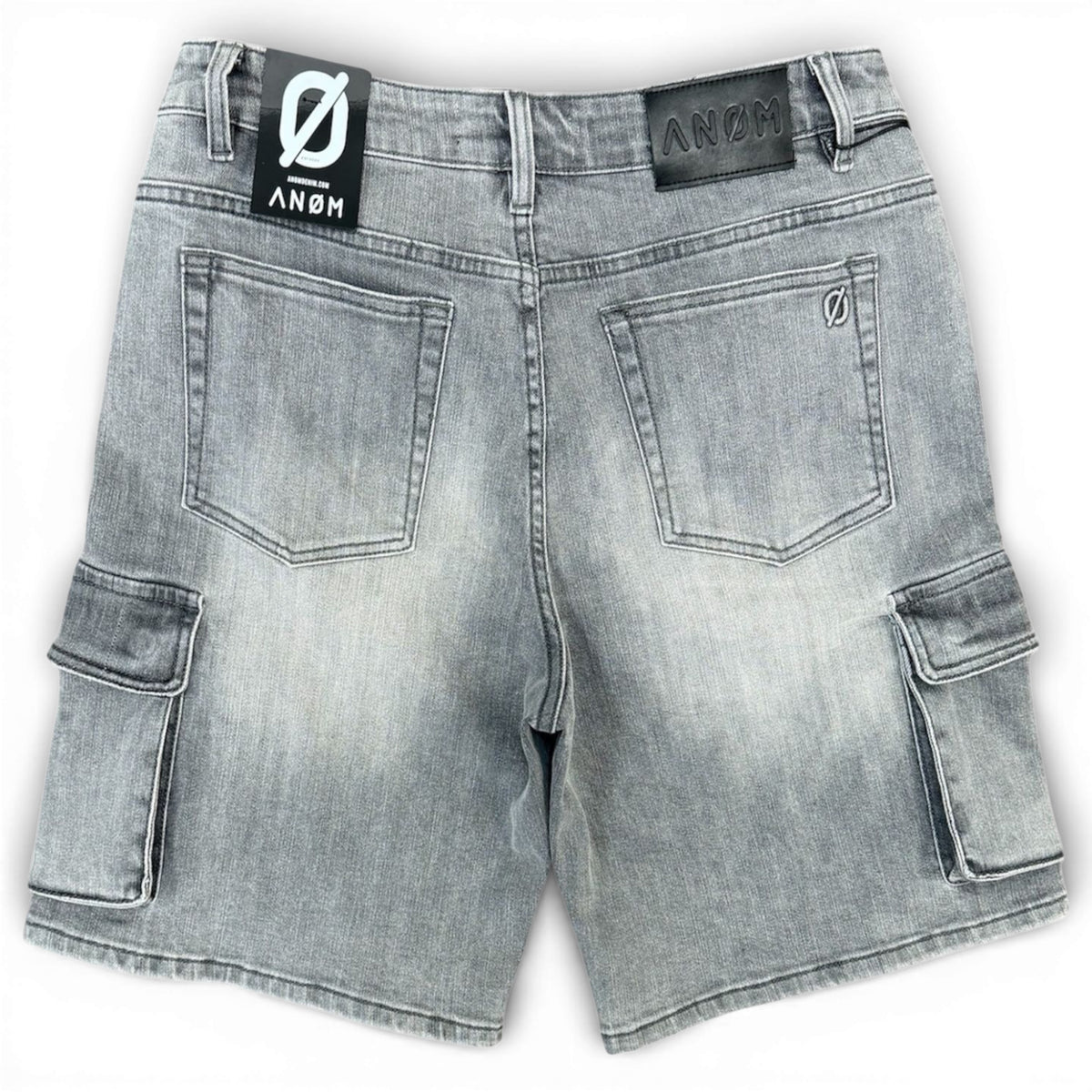 ANOM Yazan Denim Shorts Light Grey Wash
