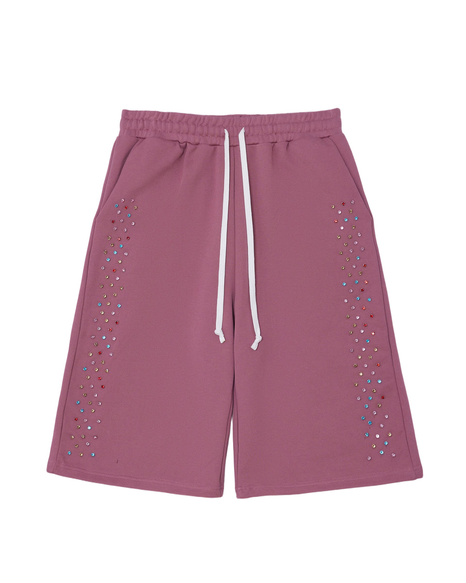 AZVA Crystal Cactus Sweat Shorts Raspberry