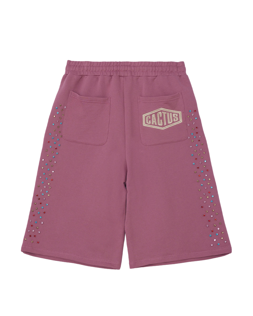 AZVA Crystal Cactus Sweat Shorts Raspberry