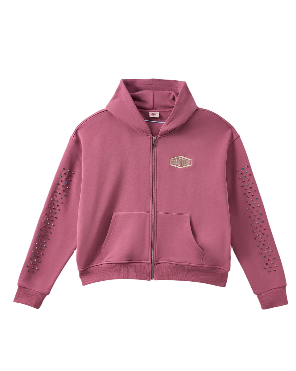 AZVA Crystal Cactus Hoodie Raspberry