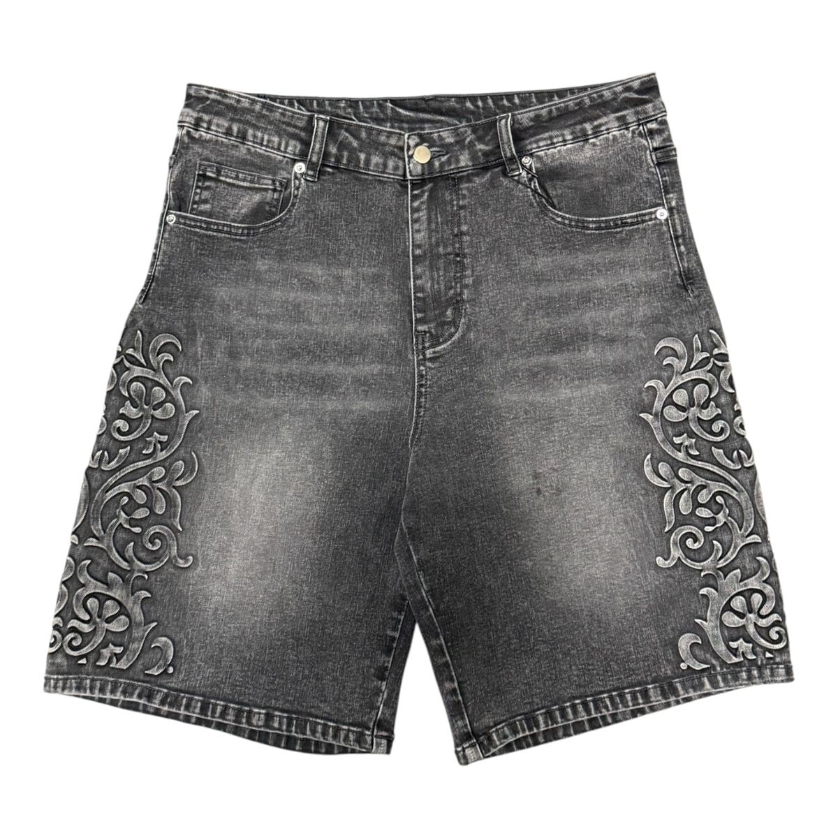 Syndicate Legacy Denim Shorts Grey Wash