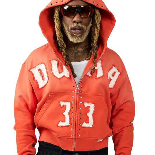DUAA Master Orange Zip Up Hoodie