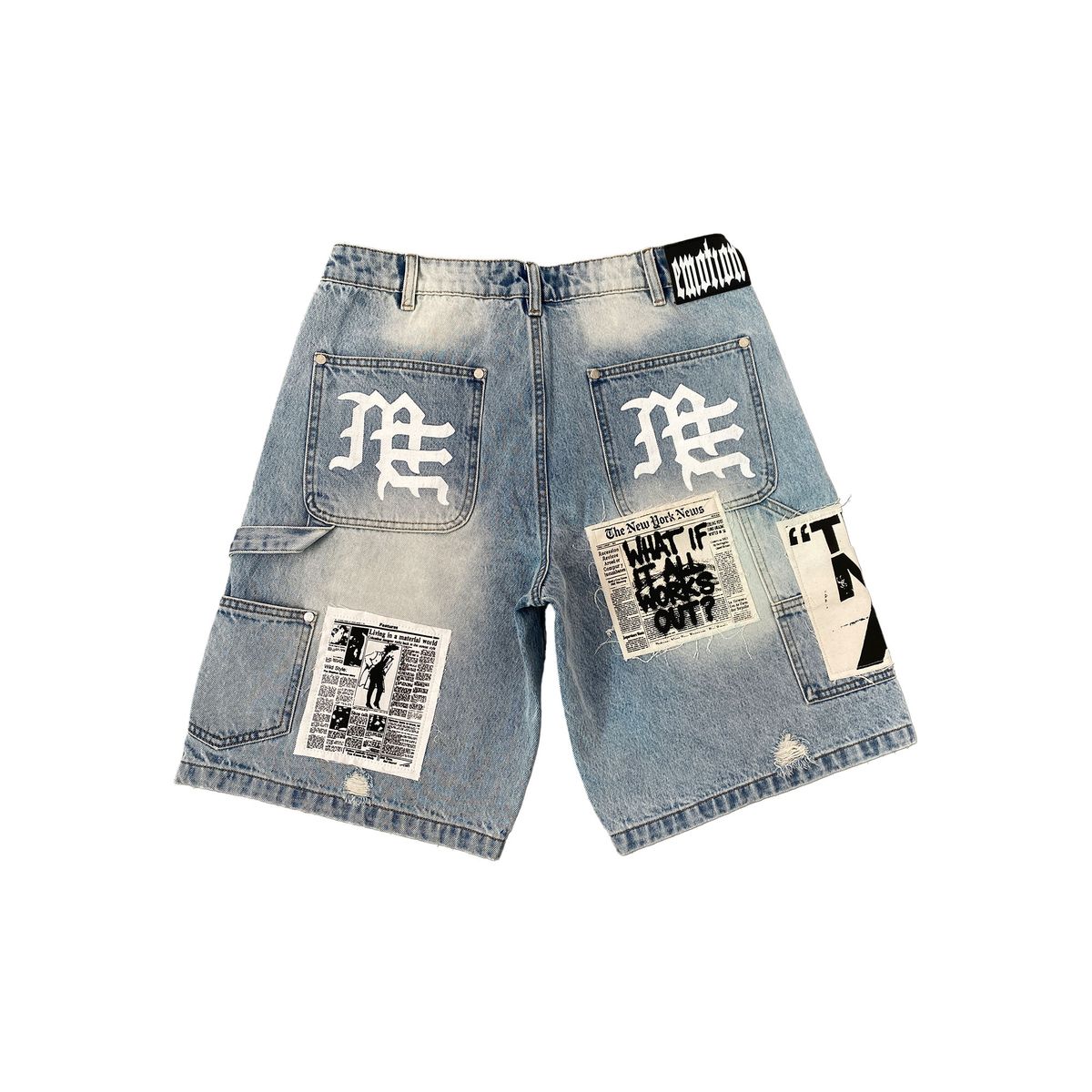 Mixed Emotion AI Denim Shorts Blue