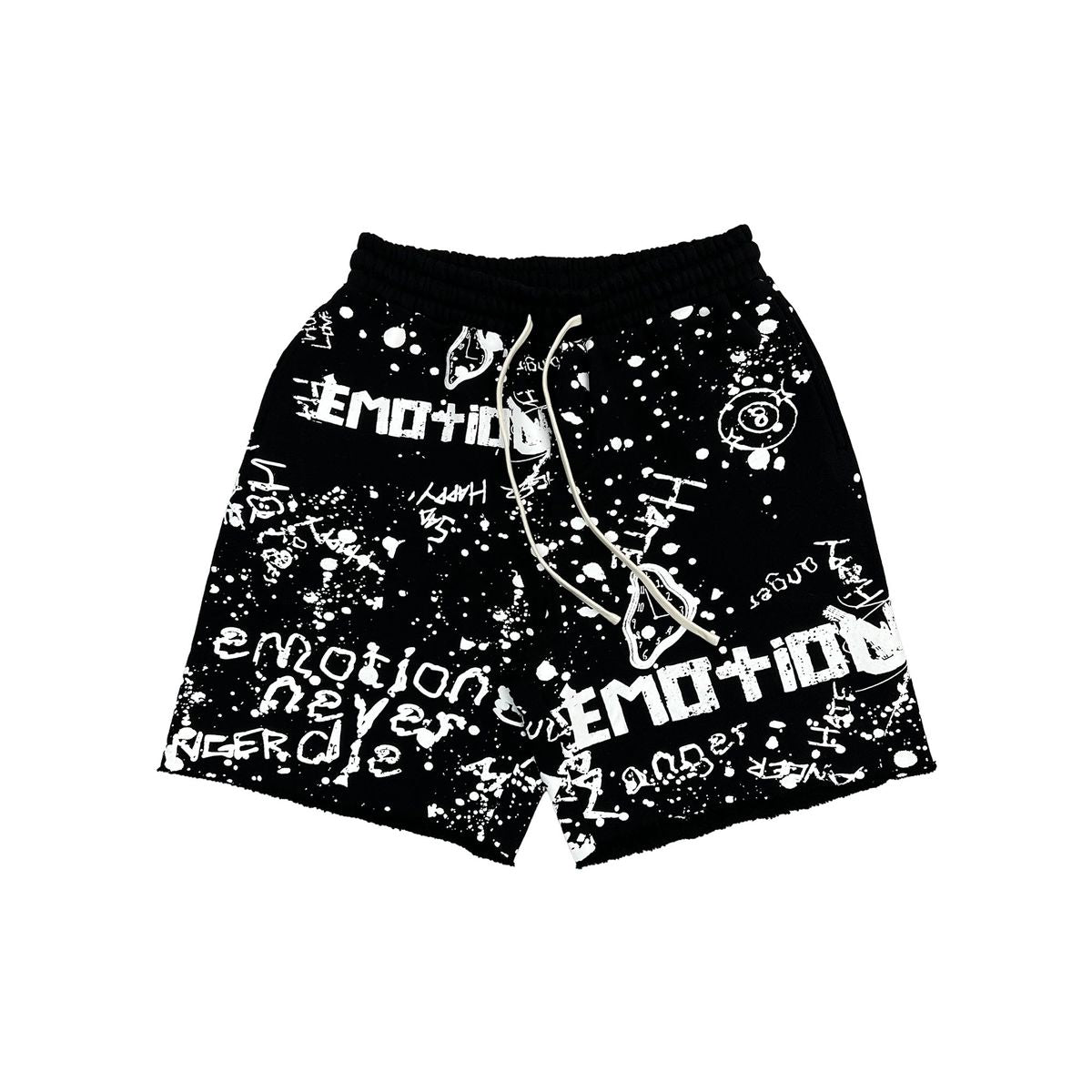 Mixed Emotion Black Graffiti Shorts